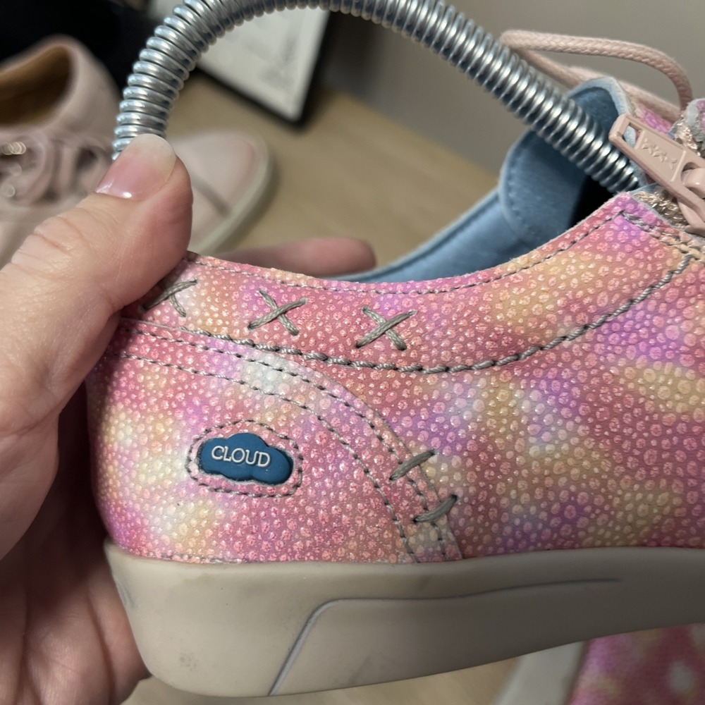 CLOUD Aika Prints Marea Rose Pink Side-Zip‎ Leather Minimalist Sneakers 7.5 / 38 - Picture 7 of 10